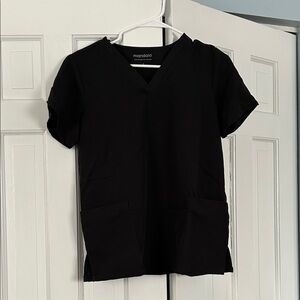 Mandala Women's Black V-Neck Medical Scrub Top